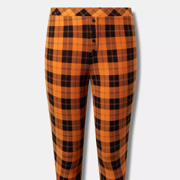 Torrid Leggings 0X (large)/ Orange Buffalo Plaid Foxy Sleep Lounge Halloween NWT - Picture 4 of 5